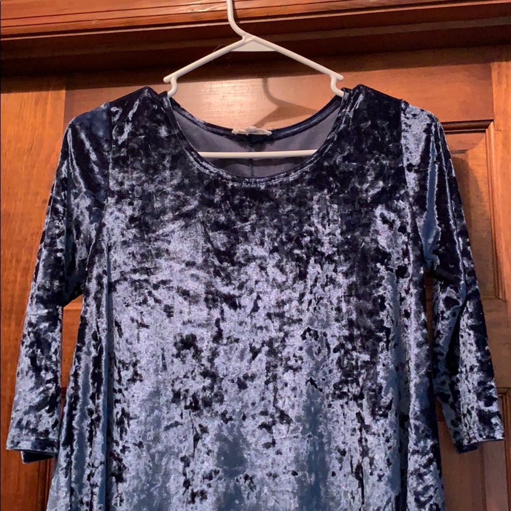 Blue velour skater dress!